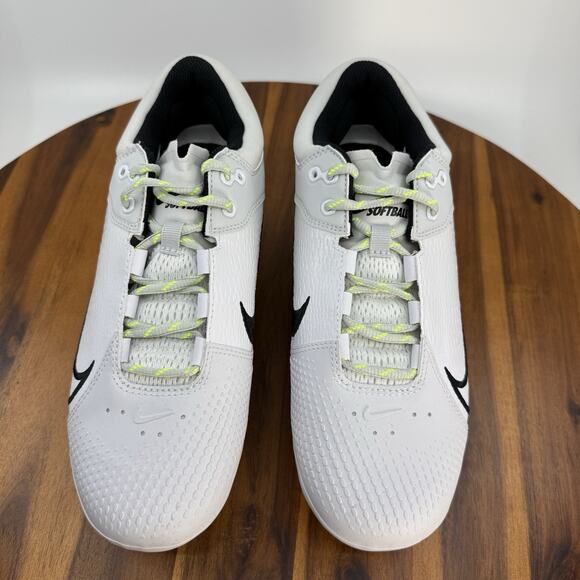 Nike Hyperdiamond 4 Elite Womens Size 9.5 Softball Cleats White Metal React NEW - Picture 3 of 13